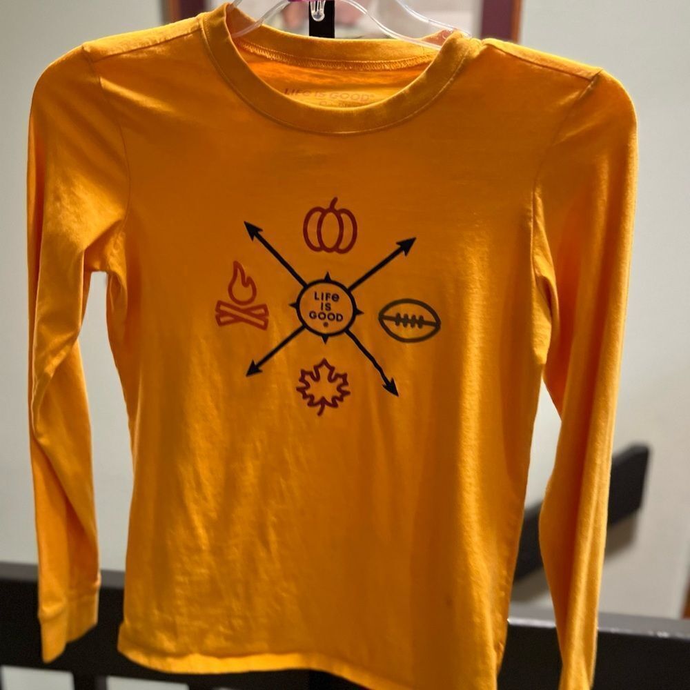 EUC Life is Good Gold Long Sleeve Shirt #171